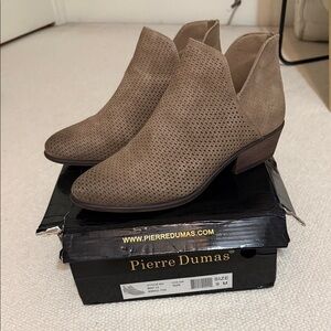Pierre Dumas Women's Brown Perforated Ankle Booties